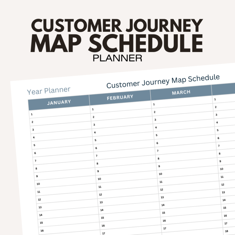 CUSTOMER JOURNEY MAP SCHEDULE PLANNER