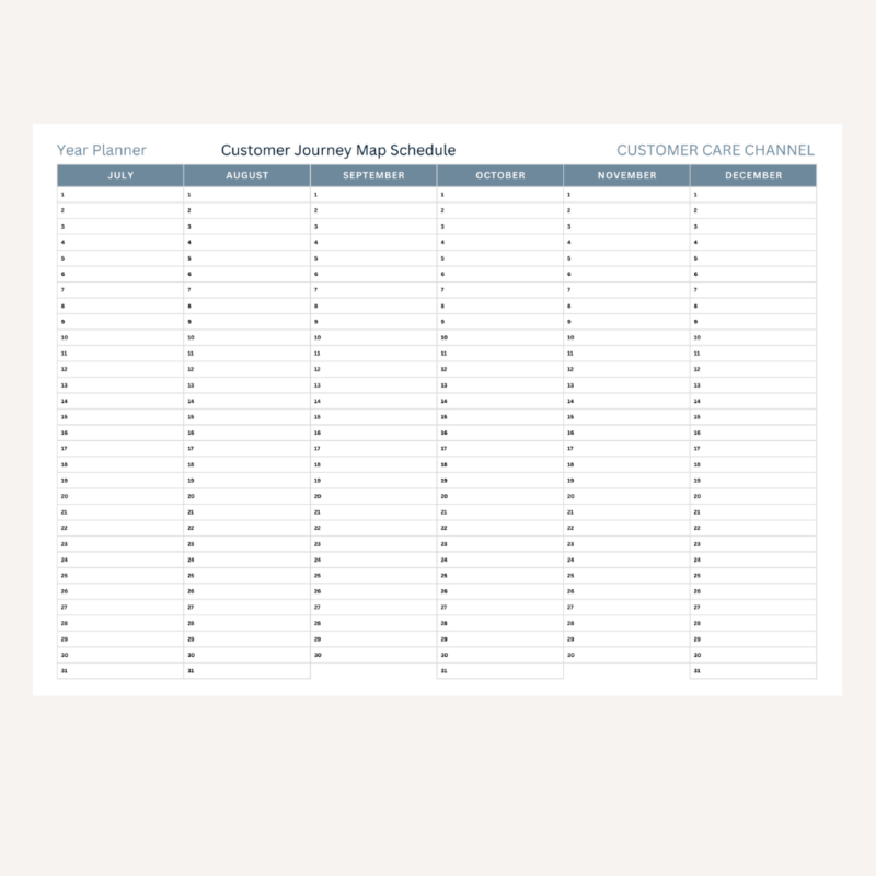 Customer Journey Mapping Schedule