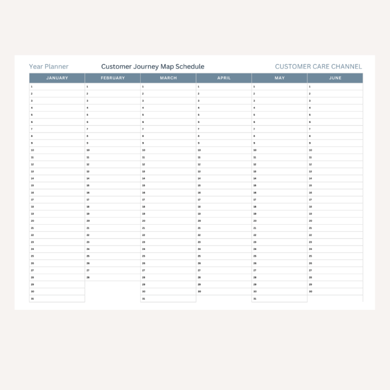 Customer Journey Mapping Schedule